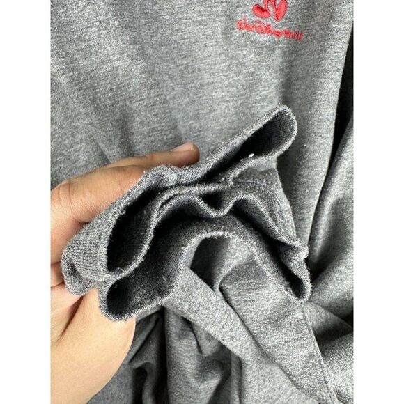 Disney Parks Disney World Mickey Mouse Santa Gray Long Sleeve‎ Shirt Christmas - Picture 5 of 6